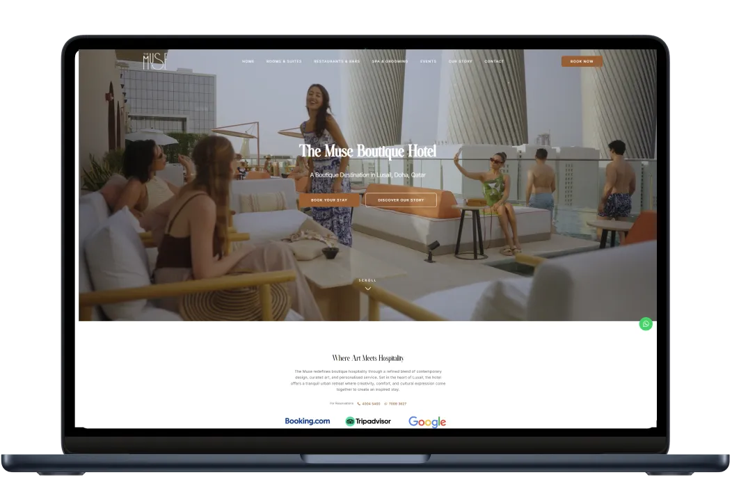 Digital Meeta portfolio – boutique hotel website