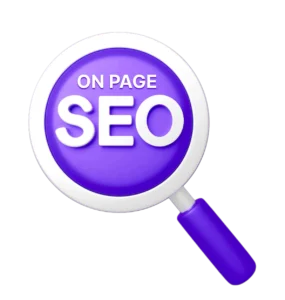 On-page SEO magnifying glass icon